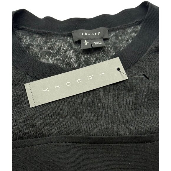 Theory Revolve NWT Enchanted Ofenia Sweater Black Linen Viscose Timeless Size L - Picture 6 of 10